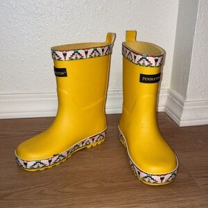 Pendleton Kids' Yellow Patterned Rain Boots